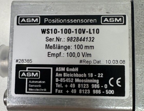 ASM WS10-100-10V-L10 Position sensor Sensor