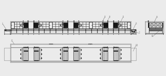 用于食品加工业的不锈钢隧道式冷冻机