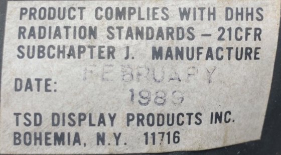 TSD DISPLAY PRODUCTS NDC-90/1R4-10000-0 HPM