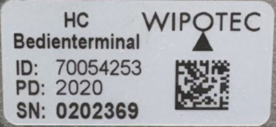 WIPOTEC 70054253 HC PANEL DE