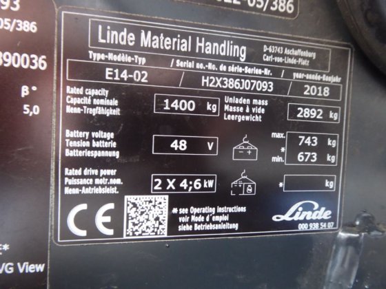 2018 Linde E14-02