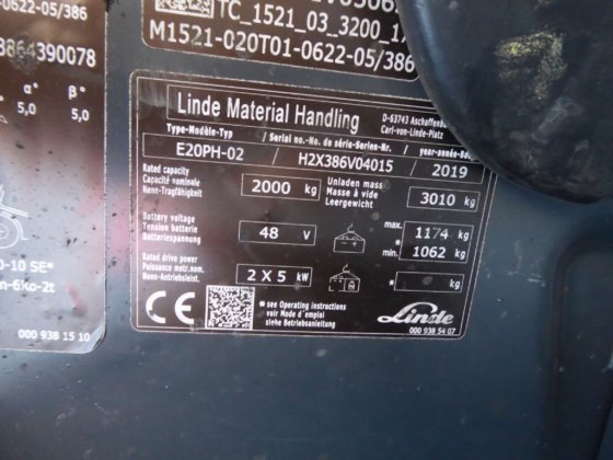 2019 Linde E20PH-02