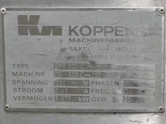 Koppens paneermachine PR600C
