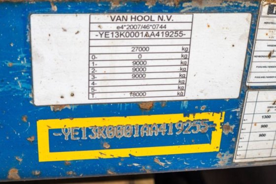 2014 VANHOOL CONTAINER AANHANGER