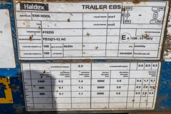 2014 VANHOOL CONTAINER AANHANGER