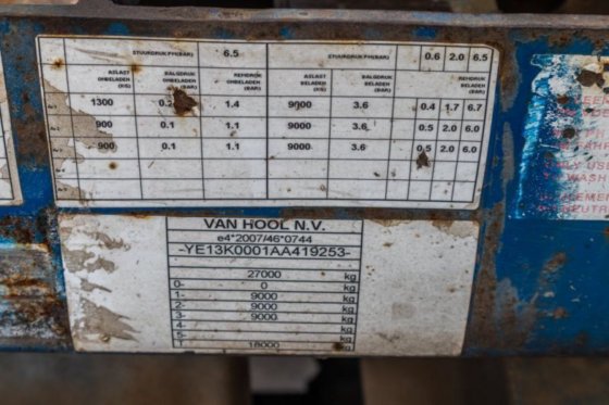 2014 VANHOOL CONTAINER AANHANGER