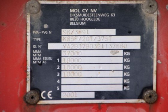 2001 MOL MOL K85F/20T/37ST