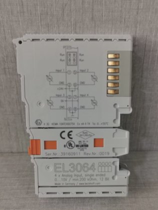 BECKHOFF EL3064 4XANALOG INPUT,SINGLE ENDED-