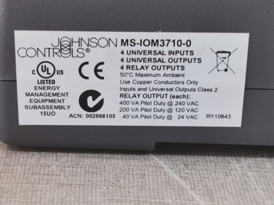 Johnson Controls MS-IOM3710-0 / MSIOM37100