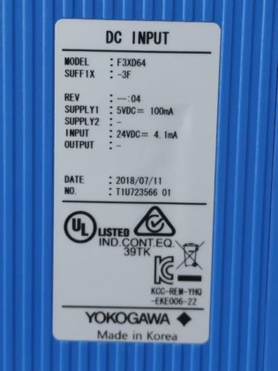 YOKOGAWA F3XD64-3F STYLE S1 REV.01