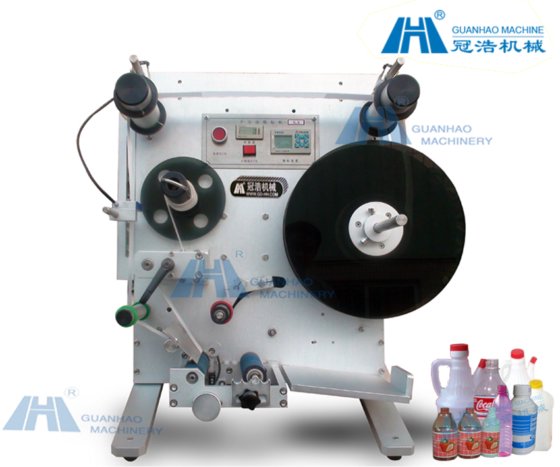 Semi-automatic round bottle labeling machine