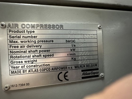 2001 ATLAS COPCO GA11 FF