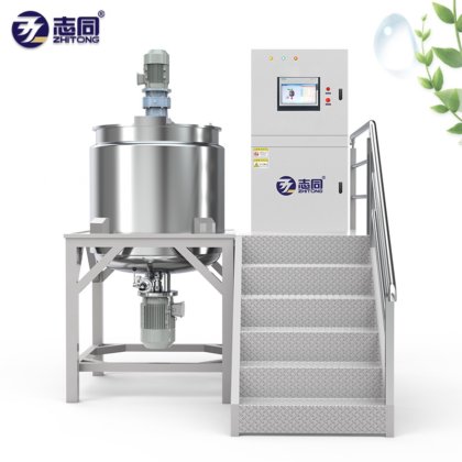 双层夹套加热式 CE 认证全自动洗发水混合液乳化罐机械