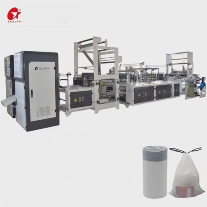 Automatic Drawstring Overlap Tie Trash Roll Bag Draw Tape Rope Garbage ...