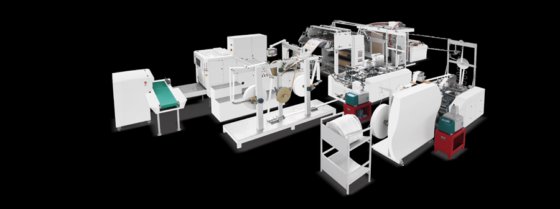 建大 330TF-自动方底扭绳平柄双色印刷纸袋机