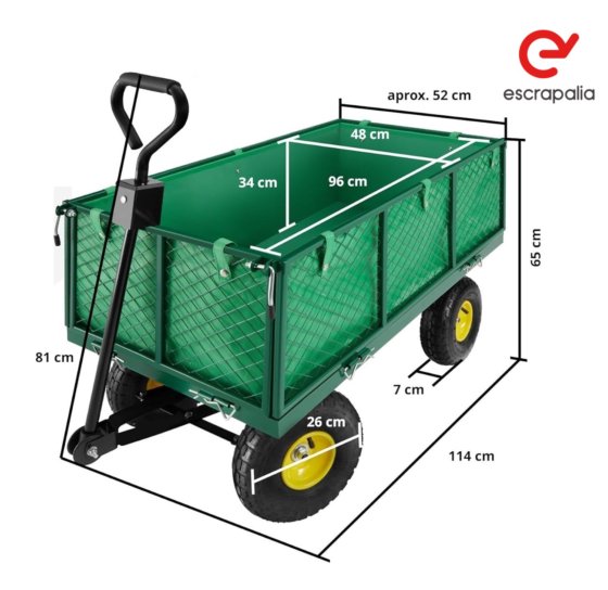 带气动轮和高负载能力的花园手推车（新）