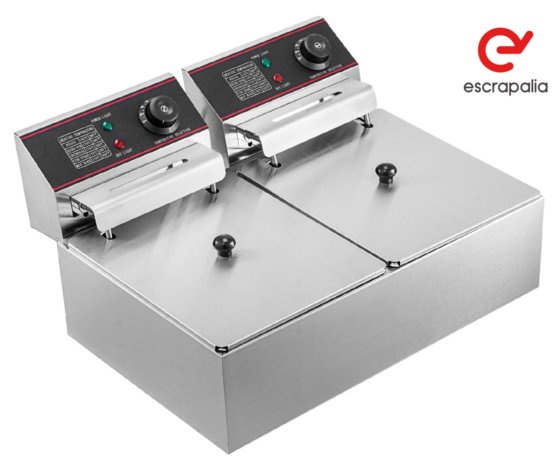 二槽式ステンレス製工業用フライヤー（新品）