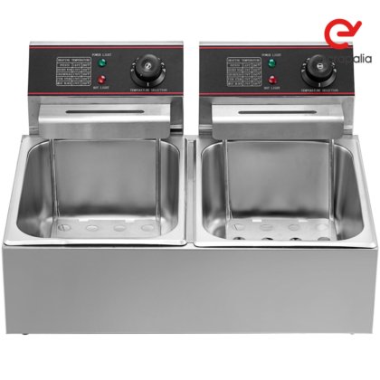 二槽式ステンレス製工業用フライヤー（新品）