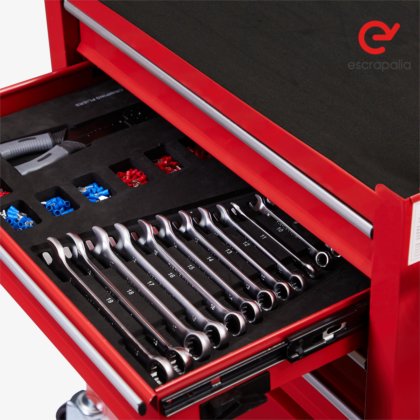 車輪と工具が付属した5段メタル・トロリー（新品）