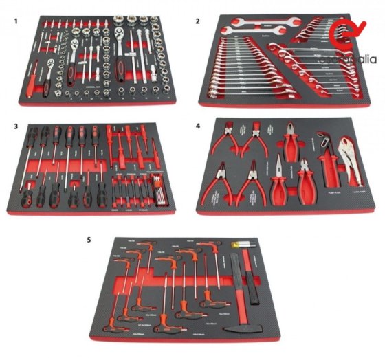 带工具和锁定扳手的 7 抽屉工具车（新）