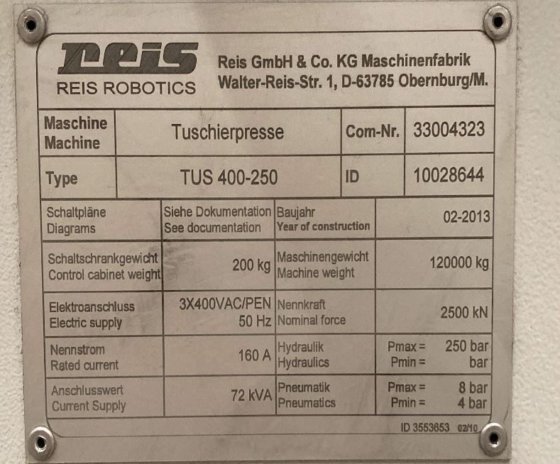 2013 400-250的雷斯-图斯 定点印刷机