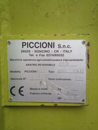 aratro pentavomere piccioni mod.arv pnv