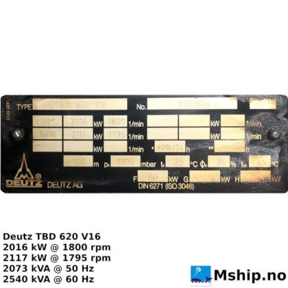 2001 Deutz TBD 620 V16