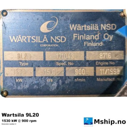 1998 Wärtsilä 9L20