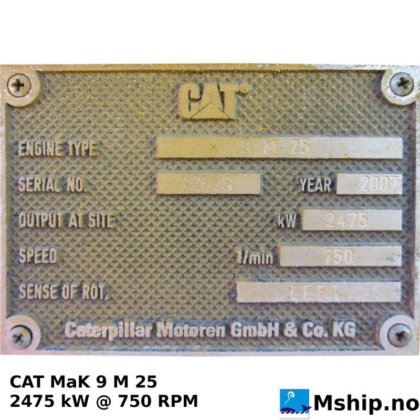 07 Caterpillar Mak 9cm25 Hfo In Vestfold Norway