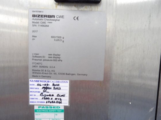 2017 Bizerba CWE Maxx 自动检重秤