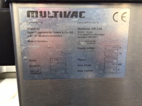 2003年Multivac T200盘式封口机