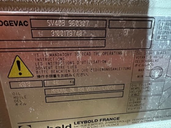 2018 レイボルト真空ポンプ