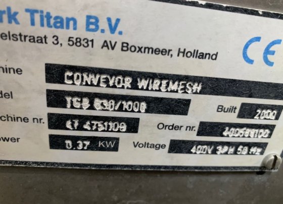 斯托克 630 毫米钢丝传输带