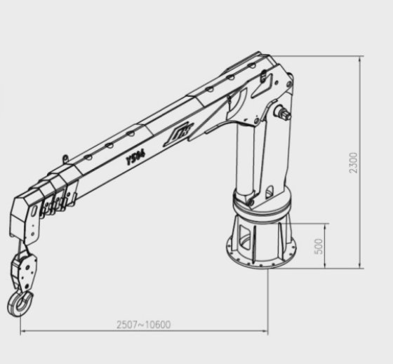 伸縮式ブーム海洋小型魚船クレーン