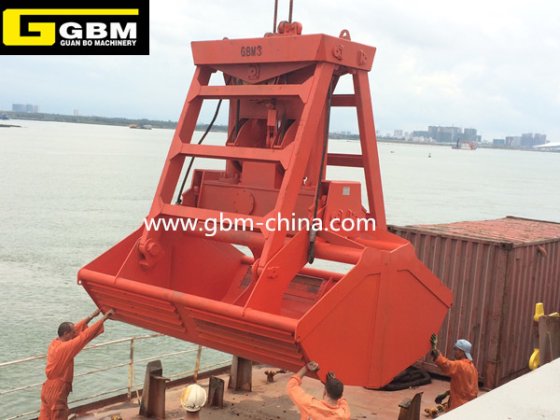 6-10-12立方米无线遥控抓斗25吨船用起重机