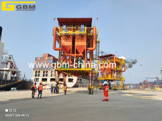 港湾におけるセメント・クリンカー処理用GBMモバイル型エコホッパー