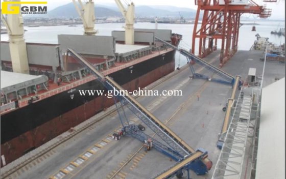 高效港口装船机，适用于煤炭/粮食及散货装船，配有给料机