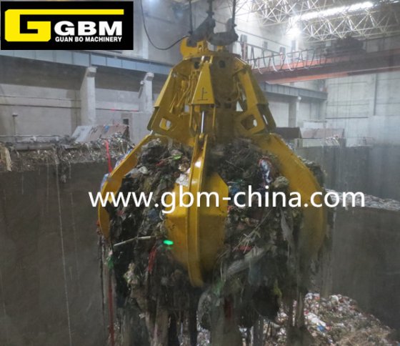 3～8m3 電動油圧式オレンジピールグラブ（ゴミ収集用）