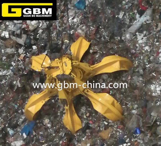 3～8m3 電動油圧式オレンジピールグラブ（ゴミ収集用）