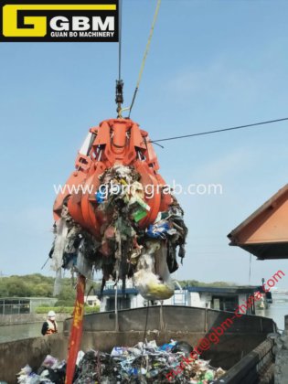 1-20立方米电动液压橙色抓斗垃圾