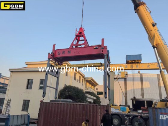 高工作效率20-40-45英尺全自动电动液压伸缩集装箱吊具