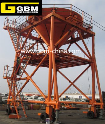 埠頭/桟橋/港湾用可動式車輪付き粉末ホッパー