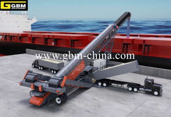 广泛使用的带有给料器的装船系统，用于处理散装货物