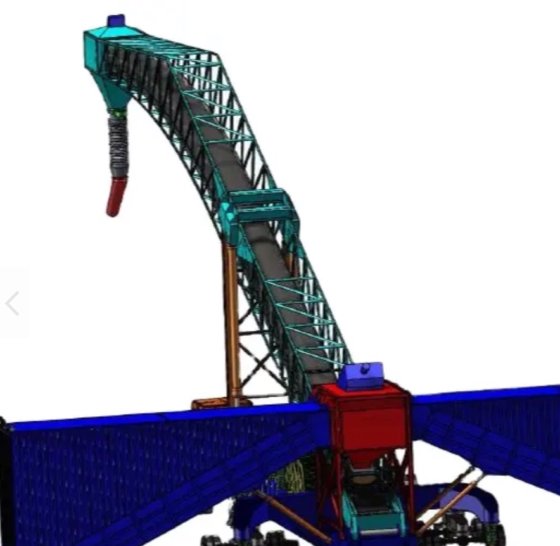 使用带给料机的装船机