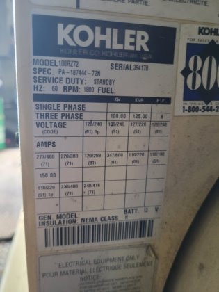 双 100 千瓦科勒天然气发电机组