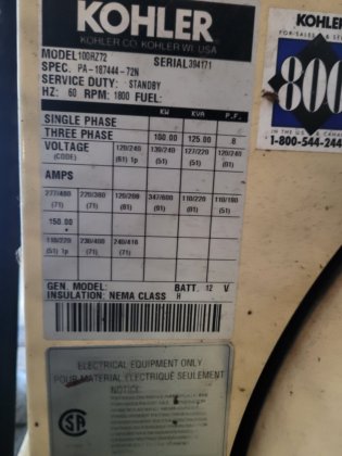 ツイン100kwコーラー天然ガス発電機パッケージ