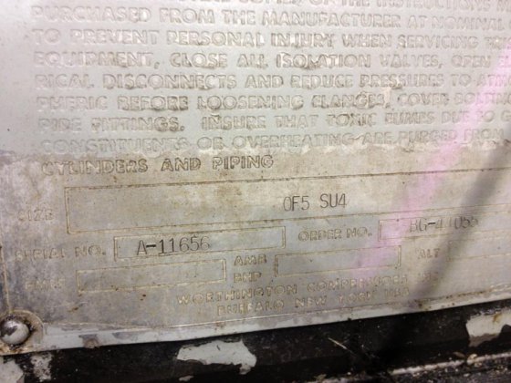 ワージントン OF5 SU4 コンプレッサー