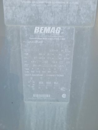 ベマグ乾式600V～480V変圧器3台新発売