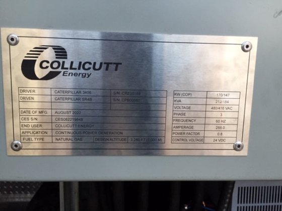 集装箱式卡特彼勒 170 千瓦、天然气、480 伏发电机组