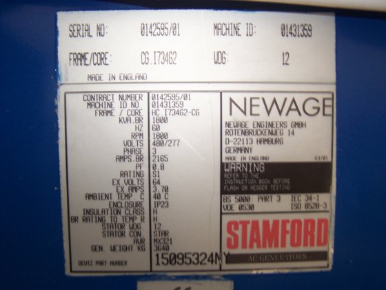 STAMFORD, EINDE GENERATOR